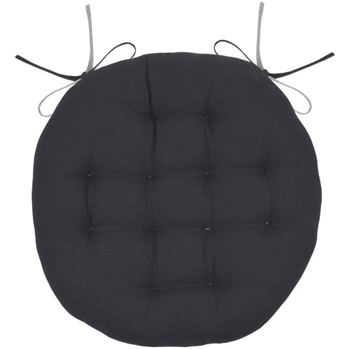 Maison & Déco Galettes de chaise Stof Coussin de chaise ronde réversible anthracite et gris Gris