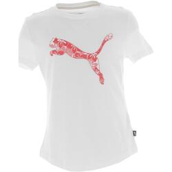 Vêtements Fille T-shirts manches courtes Puma Ess+ graphic tee g Blanc