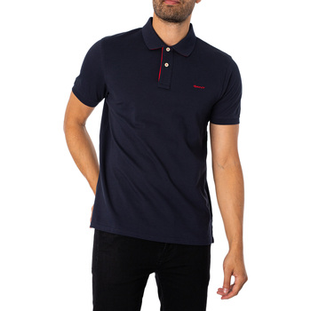 Vêtements Homme Polos manches courtes Gant Polo regular en piqué contrasté Bleu