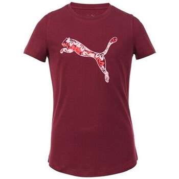 Vêtements Fille T-shirts manches courtes Puma TEE SHIRT ESS+ GRAPHIC - DARK JASPER - 176 Multicolore