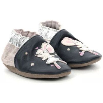 Chaussures Fille Chaussons bébés Robeez CHAUSSONS SOUPLES  DANCING MOUSE Marine