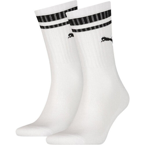 Sous-vêtements Chaussettes de sport Puma CREW HERITAGE STRIPE 2P UNISEX Blanc