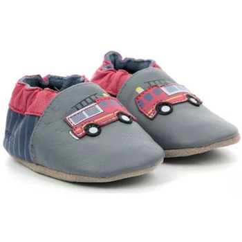 Chaussures Garçon Chaussons bébés Robeez CHAUSSONS SOUPLES  EMERGENCY FIRE Gris