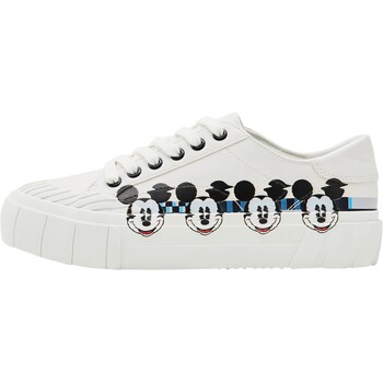 Chaussures Femme Baskets basses Desigual Basket Basse à Lacets Street Mickey Blanc