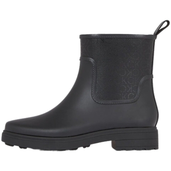 Chaussures Femme Bottines Calvin Klein Jeans Bottes de pluie  Ref 61006 Noires Noir