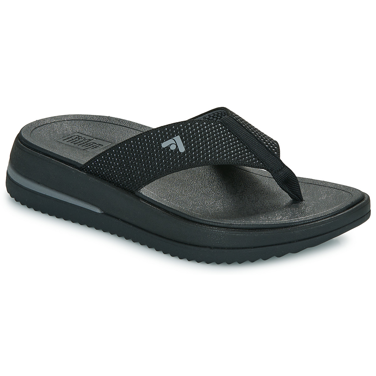 Chaussures Femme Tongs FitFlop Surff Two-Tone Webbing Toe-Post Sandals Noir