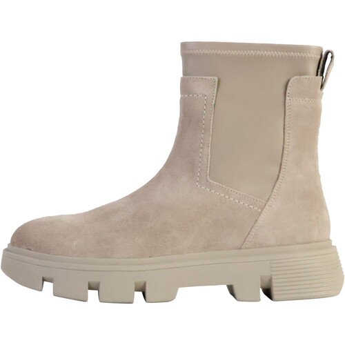 Chaussures Femme Boots Geox Bottine Cuir Vilde Smo.Lea+Stretch Gris