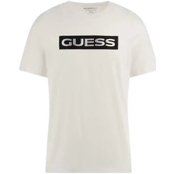 Vêtements Homme T-shirts manches courtes Guess Metallique Blanc