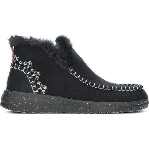 Chaussures Femme Escarpins Dude BOTTES EN FAUSSE SHEARLING  DENNY 40208 Noir