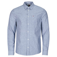 Vêtements Homme Chemises manches longues Tommy Jeans TJM REG LINEN BLEND SHIRT Bleu