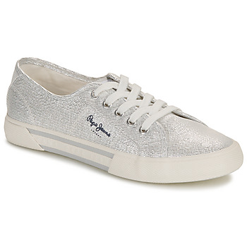 Chaussures Femme Baskets basses Pepe jeans BRADY PARTY W Argenté