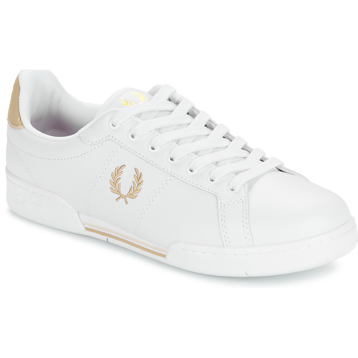 Chaussures Homme Baskets basses Fred Perry B722 Leather Blanc / Or