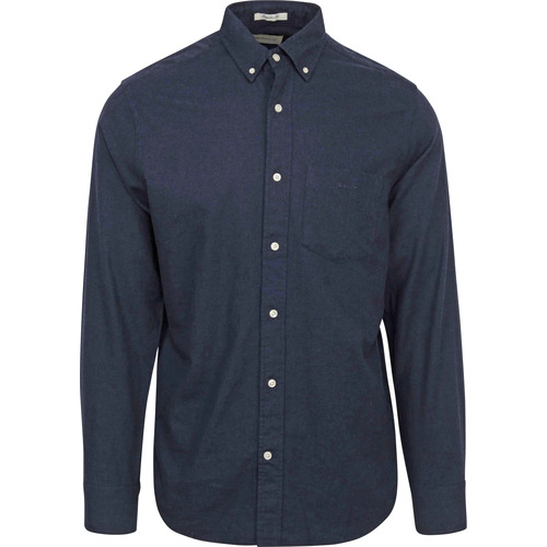 Vêtements Homme Chemises manches longues Gant Chemise Flanelle Marine Bleu