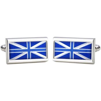 Montres & Bijoux Homme Boutons de manchettes Sonia Spencer Boutons de manchette Blue union jack Bleu Bleu