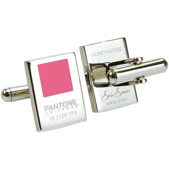 Montres & Bijoux Homme Boutons de manchettes Sonia Spencer Boutons de manchette Pantone Rose Rose