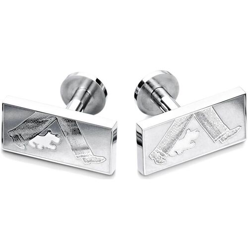 Montres & Bijoux Homme Boutons de manchettes Sonia Spencer Boutons de manchette Chien Blanc Blanc