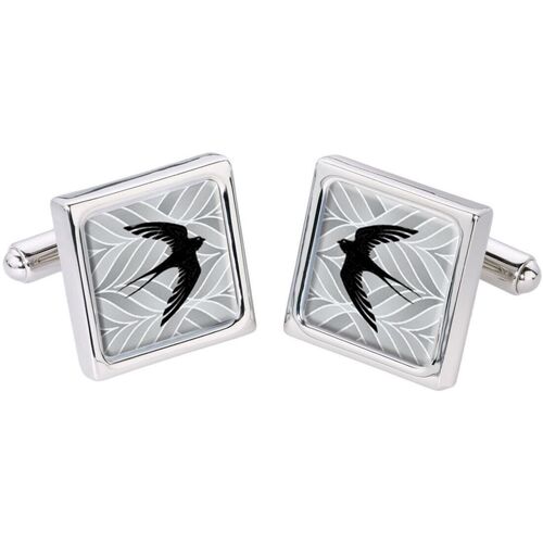 Montres & Bijoux Homme Boutons de manchettes Sonia Spencer Boutons de manchette Oiseau Gris Gris