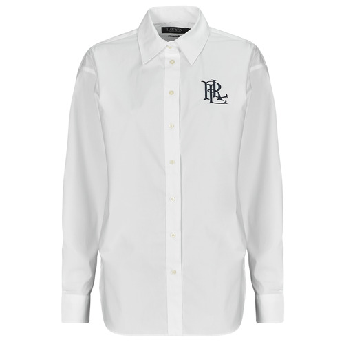 Vêtements Femme Chemises / Chemisiers Lauren Ralph Lauren KOTTA-LONG SLEEVE-BUTTON FRONT SHIRT Blanc