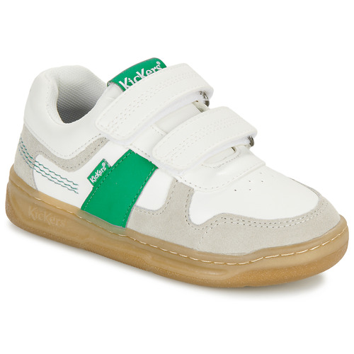 Chaussures Garçon Baskets basses Kickers KALIDO Blanc / Gris / Vert