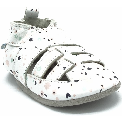 Chaussures Fille Chaussons Robeez SANDIZ FLEUR Blanc