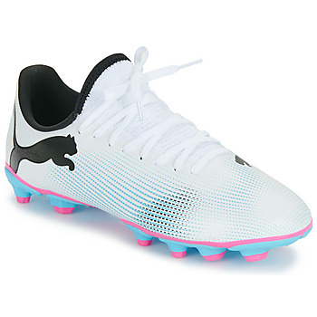 Chaussures Fille Football Puma FUTURE 7 PLAY FG/AG Jr Blanc / Argent