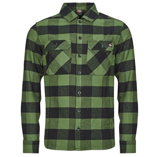 Vêtements Homme Chemises manches longues Dickies NEW SACRAMENTO SHIRT PINE GREEN Kaki / Noir