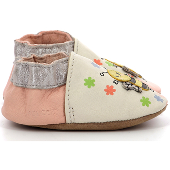 Chaussures Fille Chaussons bébés Robeez Bee Carefull Blanc