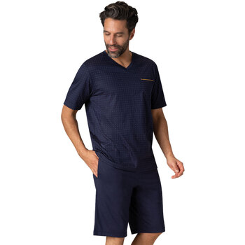 Vêtements Homme Pyjamas / Chemises de nuit Eminence Pyjama court col V homme Mercerisé Bleu