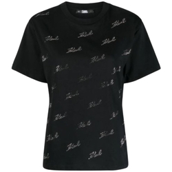 Vêtements Femme T-shirts manches courtes Karl Lagerfeld  Noir