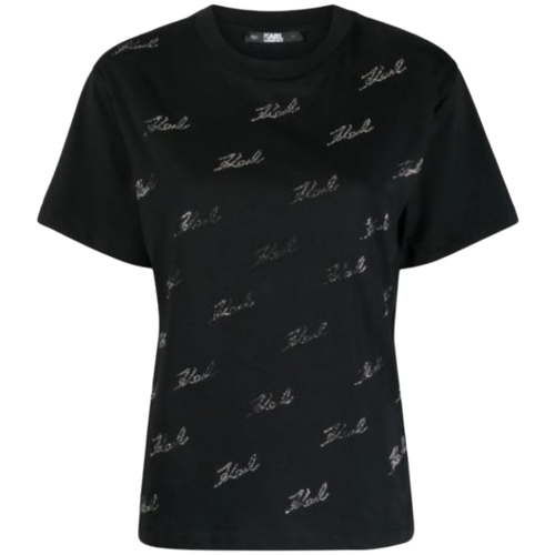 Vêtements Femme T-shirts manches courtes Karl Lagerfeld  Noir