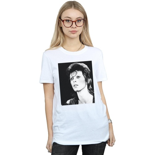 Vêtements Femme T-shirts manches longues David Bowie Looking Blanc