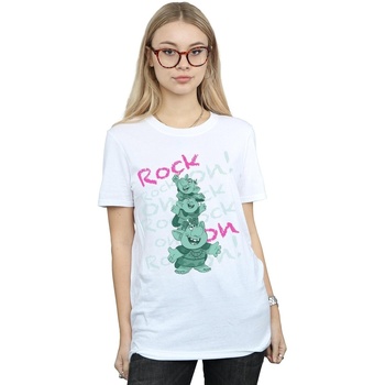 Vêtements Femme T-shirts manches longues Disney Frozen Trolls Rock On Blanc