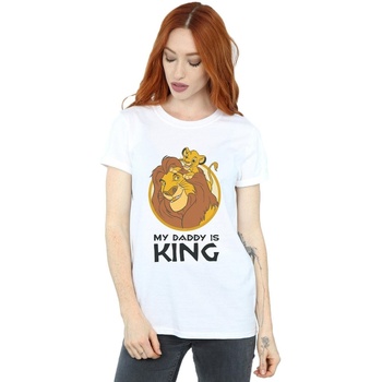 Vêtements Femme T-shirts manches longues Disney The Lion King My Daddy Is King Blanc