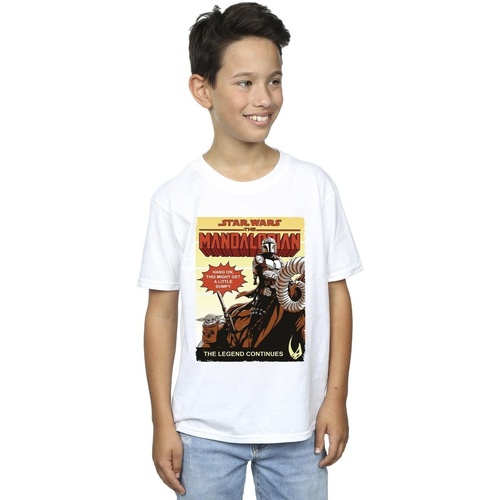 Vêtements Garçon T-shirts & Polos Star Wars The Mandalorian Bumpy Ride Blanc