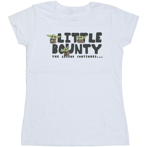 Vêtements Femme T-shirts manches longues Star Wars The Mandalorian Little Bounty Hunter Blanc