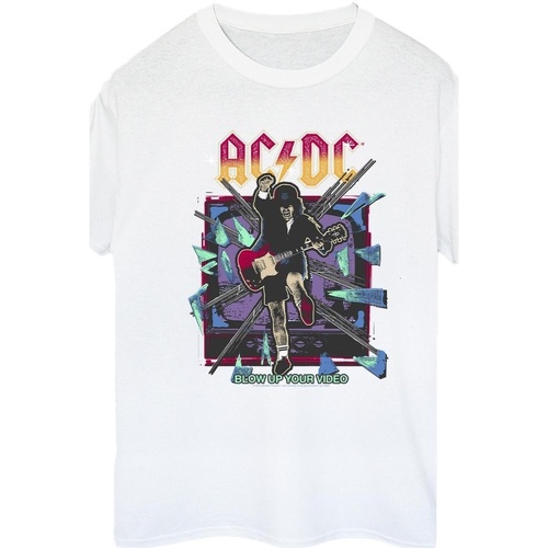 Vêtements Femme T-shirts manches longues Acdc Blow Up Your Video Blanc