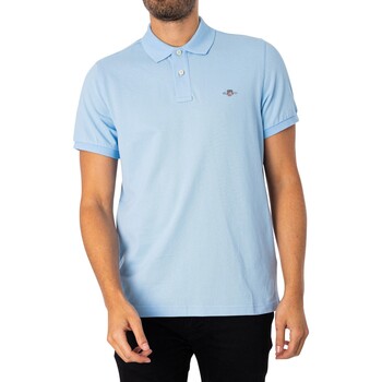 Vêtements Homme Polos manches courtes Gant Polo classique en piqué Shield Bleu