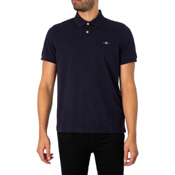 Vêtements Homme Polos manches courtes Gant Polo classique en piqué Shield Bleu