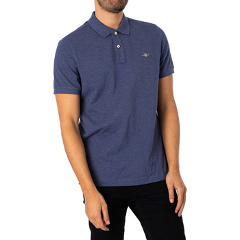 Vêtements Homme Polos manches courtes Gant Polo classique en piqué Shield Bleu