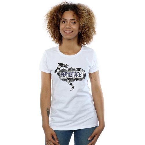 Vêtements Femme T-shirts manches longues Beetlejuice BI12101 Blanc