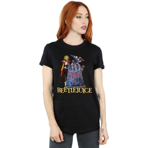 Vêtements Femme T-shirts manches longues Beetlejuice Here Lies Noir