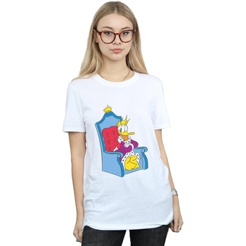 Vêtements Femme T-shirts manches longues Disney King Donald Blanc