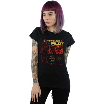 Vêtements Femme T-shirts manches longues Disney Tie Fighter Pilot Noir