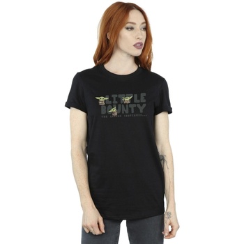 Vêtements Femme T-shirts manches longues Star Wars The Mandalorian Little Bounty Hunter Noir