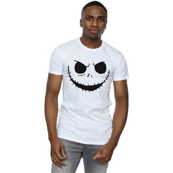 Vêtements Homme T-shirts manches longues Disney Nightmare Before Christmas Jack's Face Blanc