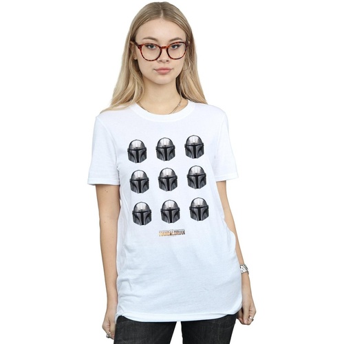 Vêtements Femme T-shirts manches longues Disney The Mandalorian Blanc