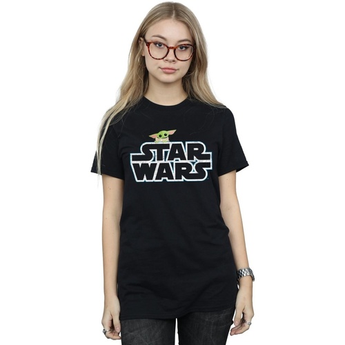 Vêtements Femme T-shirts manches longues Disney The Mandalorian The Child Noir