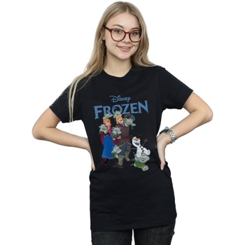 Vêtements Femme T-shirts manches longues Disney Frozen Happy Trolls Noir