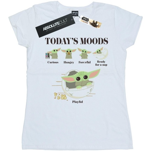 Vêtements Femme T-shirts manches longues Disney The Mandalorian The Child Moods Blanc