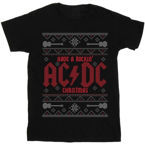 Vêtements Garçon T-shirts & Polos Acdc Have A Rockin Christmas Noir